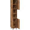 vidaXL - Kolomkast met 2 deuren 2 vakken oud hout - Bewerkt hout - 30x30x179 cm