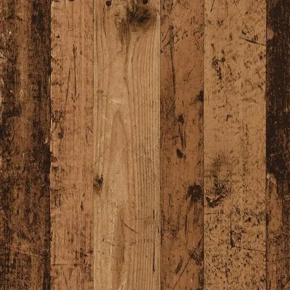 vidaXL - Kolomkast met 2 deuren 2 vakken oud hout - Bewerkt hout - 30x30x179 cm