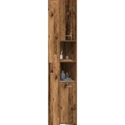 vidaXL - Kolomkast met 2 deuren 2 vakken - Zwart eiken - Hout - 30x30x183.5 cm