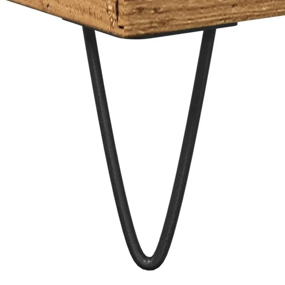 vidaXL - Kolomkast met 2 deuren 2 vakken oud hout - Ijzer en hout - 30x30x190 cm