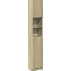 vidaXL - Kolomkast met 2 deuren 2 vakken - Sonoma eiken - Hout - 32x25.5x190 cm