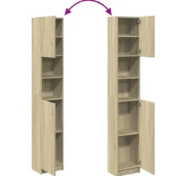 vidaXL - Kolomkast met 2 deuren 2 vakken - Sonoma eiken - Hout - 32x25.5x190 cm
