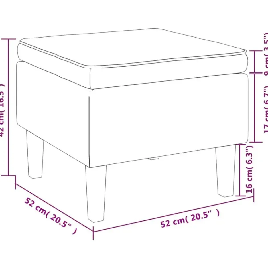 vidaXL - Kruk - Zwart - Stof