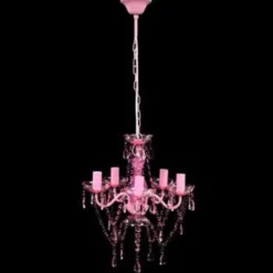 vidaXL - Kunstmatige Kristallen Glazen Plafondlamp - Roze - Glas