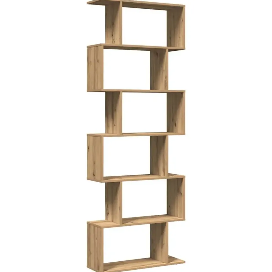vidaXL - 6-laags Boekenkast voor woonkamers - Artisanaal eiken - 70x24x193 cm