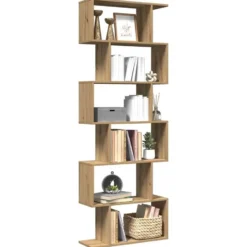 vidaXL - 6-laags Boekenkast voor woonkamers - Artisanaal eiken - 70x24x193 cm