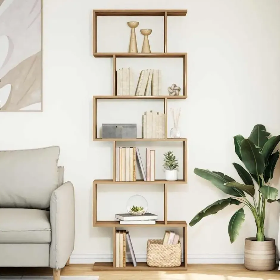 vidaXL - 6-laags Boekenkast voor woonkamers - Artisanaal eiken - 70x24x193 cm