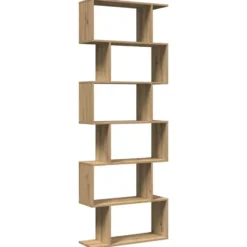 vidaXL - 6-laags Boekenkast voor woonkamers - Artisanaal eiken - 70x24x193 cm