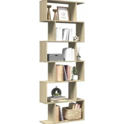 vidaXL - 6-laags Boekenkast voor woonkamers - Sonoma eiken - Hout - 70x24x193 cm