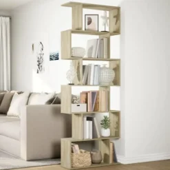 vidaXL - 6-laags Boekenkast voor woonkamers - Sonoma eiken - Hout - 70x24x193 cm