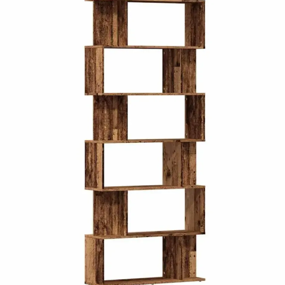 vidaXL - 6-laags Boekenkast voor kantoor - Oud hout - Hout - 80x24x192 cm