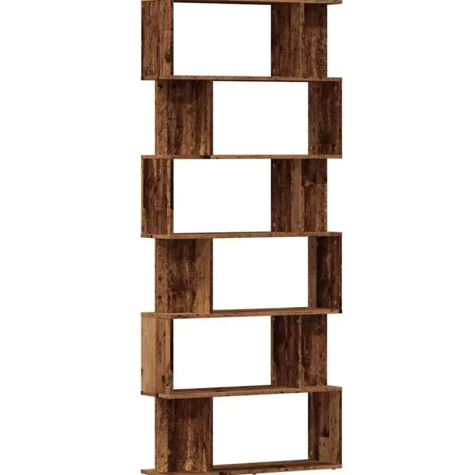 vidaXL - 6-laags Boekenkast voor kantoor - Oud hout - Hout - 80x24x192 cm