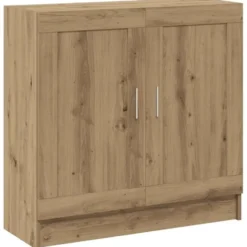 vidaXL - 2-laags Dressoir met 2 deuren - Artisanaal eiken - 82.5x30.5x80 cm