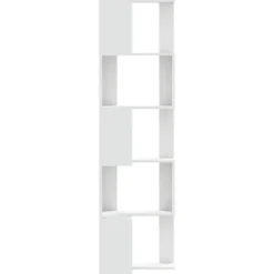 vidaXL - 5-laags Hoekboekenkast - Wit - Bewerkt hout - 50x50x179 cm