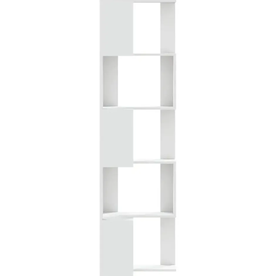vidaXL - 5-laags Hoekboekenkast - Wit - Bewerkt hout - 50x50x179 cm