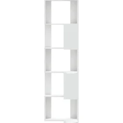 vidaXL - 5-laags Hoekboekenkast - Wit - Bewerkt hout - 50x50x179 cm