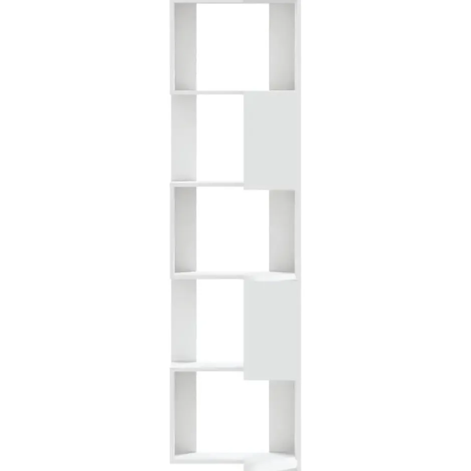 vidaXL - 5-laags Hoekboekenkast - Wit - Bewerkt hout - 50x50x179 cm
