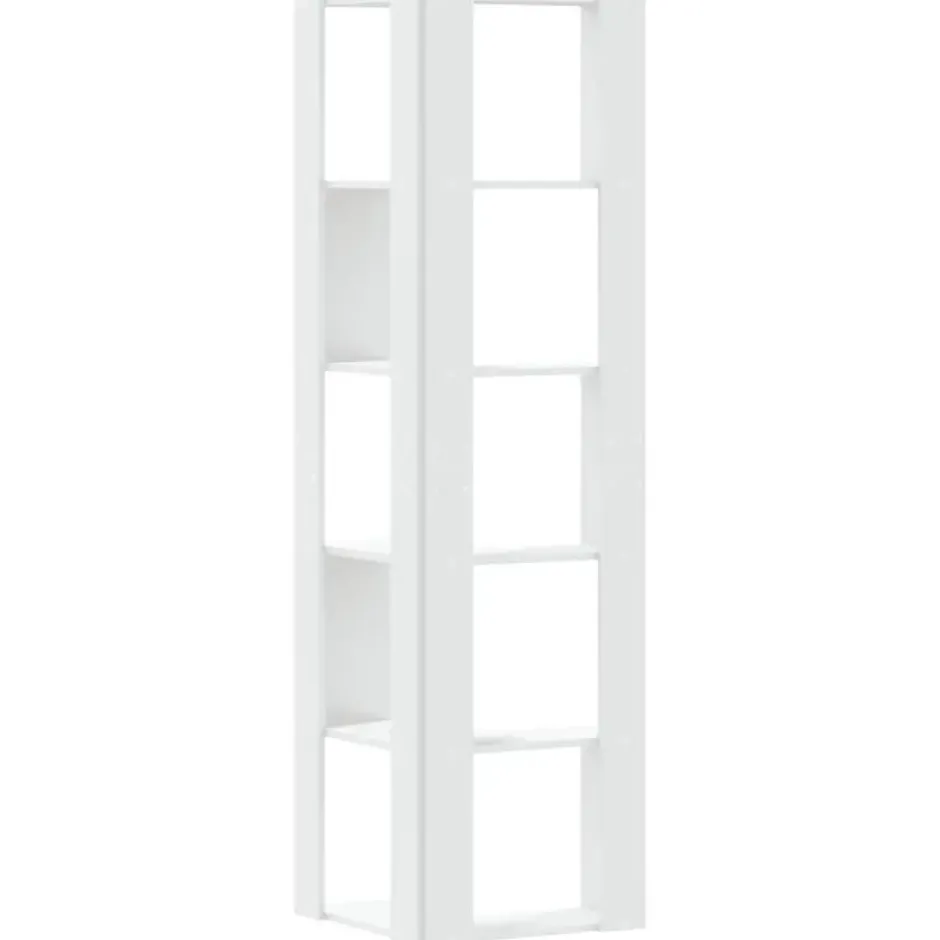 vidaXL - 5-laags Hoekboekenkast - Wit - Bewerkt hout - 50x50x179 cm