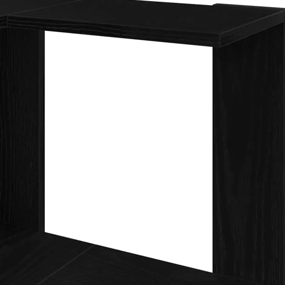 vidaXL - 5-laags Hoekboekenkast - Zwart eiken - Bewerkt hout - 50x50x179 cm
