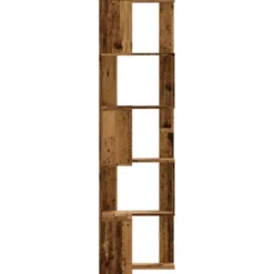 vidaXL - 5-laags Hoekboekenkast - Oud hout - Bewerkt hout - 50x50x179 cm