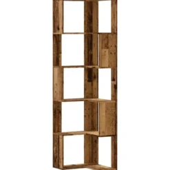 vidaXL - 5-laags Hoekboekenkast - Oud hout - Bewerkt hout - 50x50x179 cm