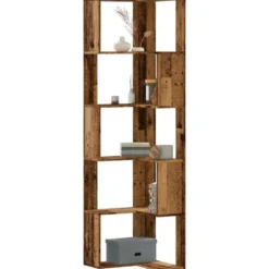 vidaXL - 5-laags Hoekboekenkast - Oud hout - Bewerkt hout - 50x50x179 cm