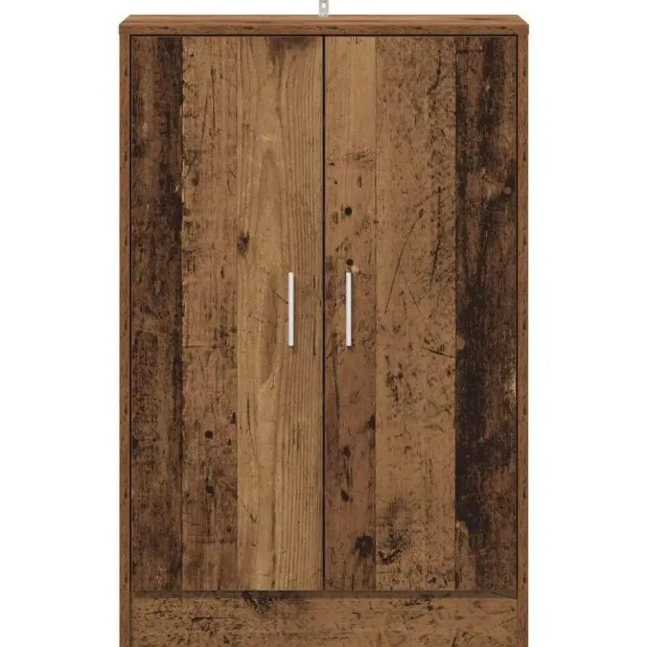 vidaXL - 6-laags Schoenenkast met 2 deuren 12 paar - Oud hout - 60x35x92 cm