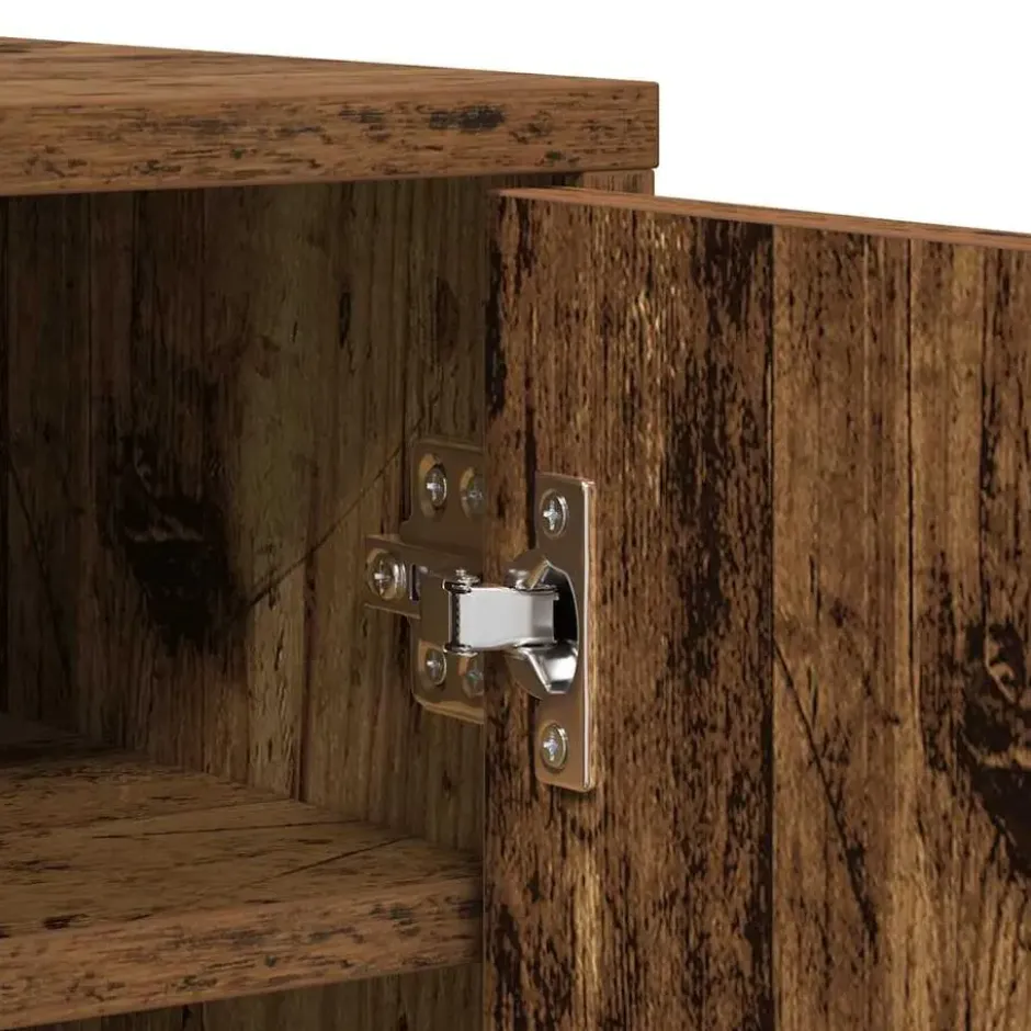 vidaXL - 6-laags Schoenenkast met 2 deuren 12 paar - Oud hout - 60x35x92 cm