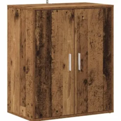 vidaXL - 5-laags Schoenenkast met 2 deuren 10 paar - Oud hout - 60x35x70 cm
