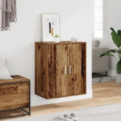 vidaXL - 5-laags Schoenenkast met 2 deuren 10 paar - Oud hout - 60x35x70 cm
