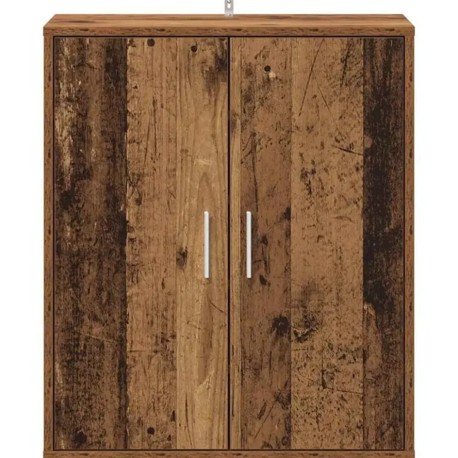 vidaXL - 5-laags Schoenenkast met 2 deuren 10 paar - Oud hout - 60x35x70 cm