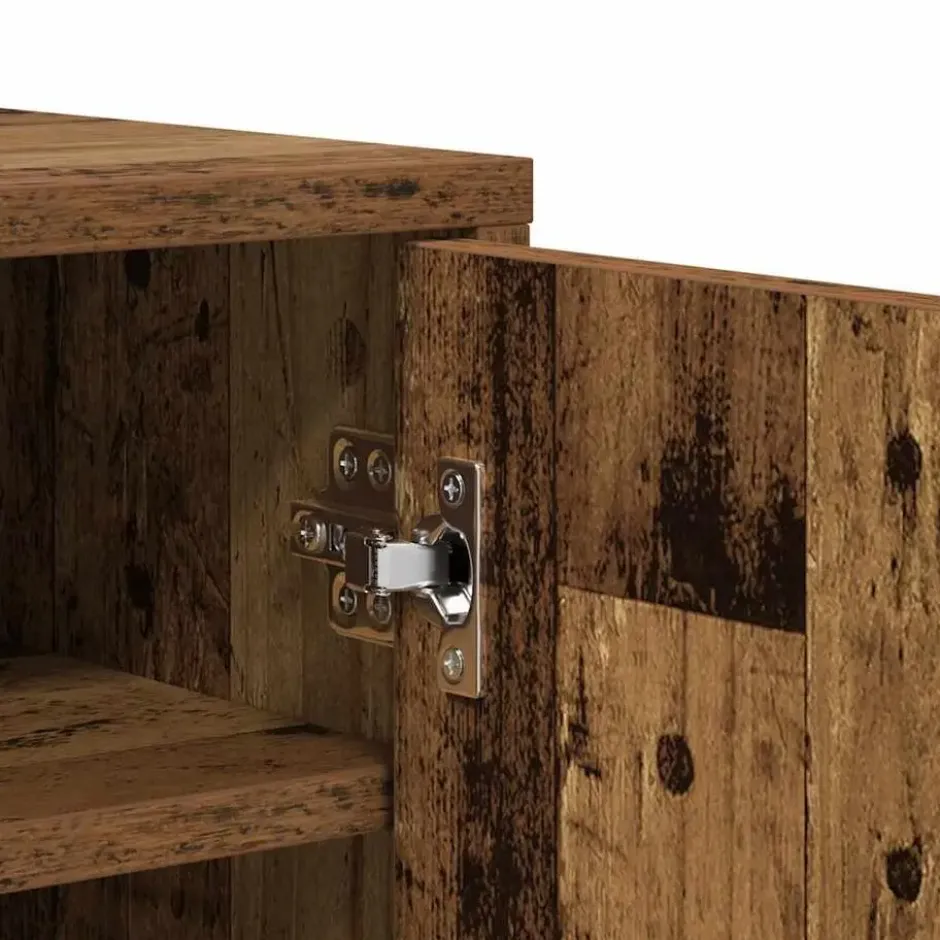 vidaXL - 5-laags Schoenenkast met 2 deuren 10 paar - Oud hout - 60x35x70 cm