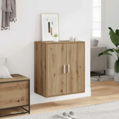 vidaXL - 5-laags Schoenenkast met 2 deuren 10 paar Artisana eiken - 60x35x70 cm