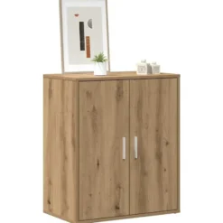 vidaXL - 5-laags Schoenenkast met 2 deuren 10 paar Artisana eiken - 60x35x70 cm