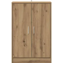 vidaXL - 6-laags Schoenenkast met 2 deuren 12 paar Artisana eiken - 60x35x92 cm