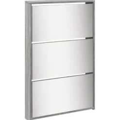 vidaXL - 5-laags Schoenenkast met spiegel 10 paar grijs sonoma - 63x17x169,5 cm
