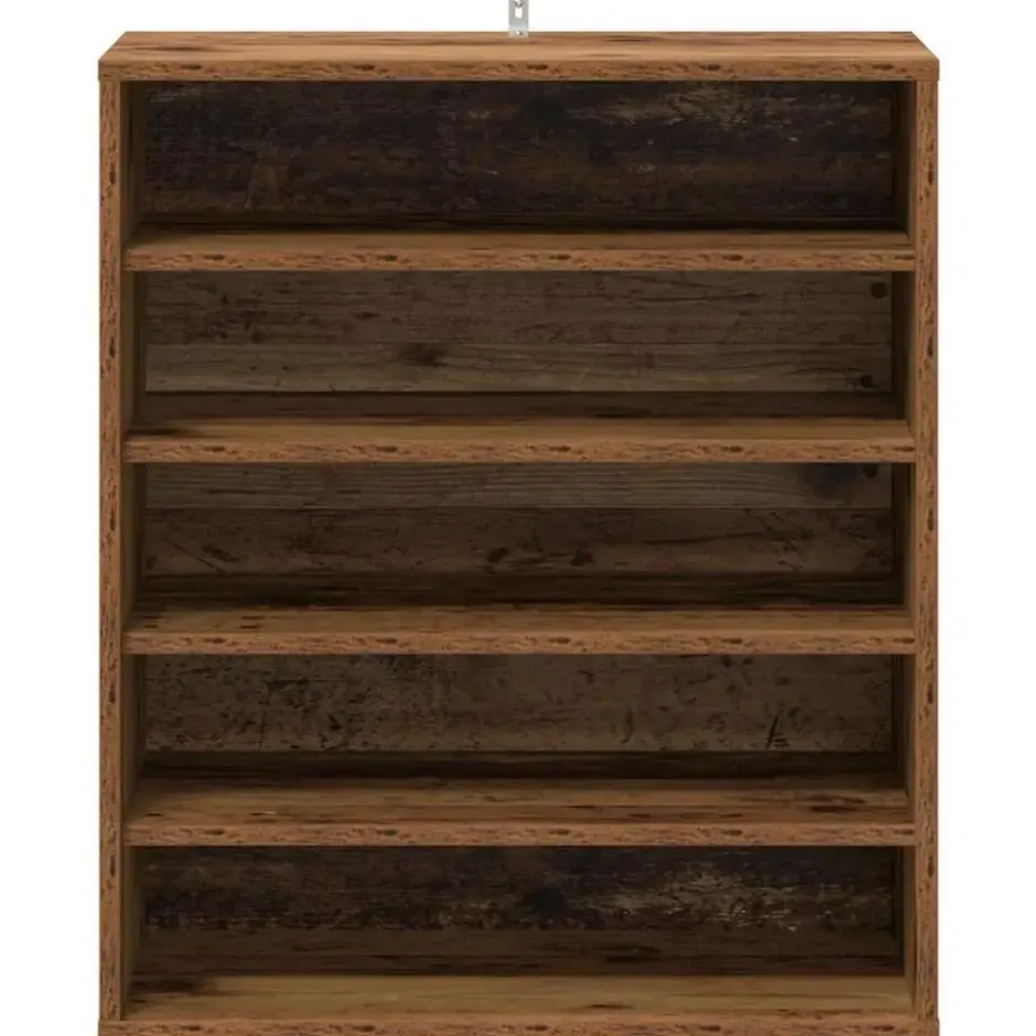 vidaXL - 5-laags Schoenenkast 10 paar - Oud hout - 60x35x70 cm
