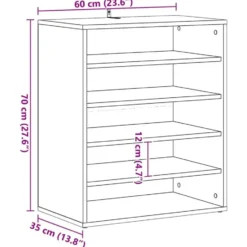 vidaXL - 5-laags Schoenenkast 10 paar - Oud hout - 60x35x70 cm