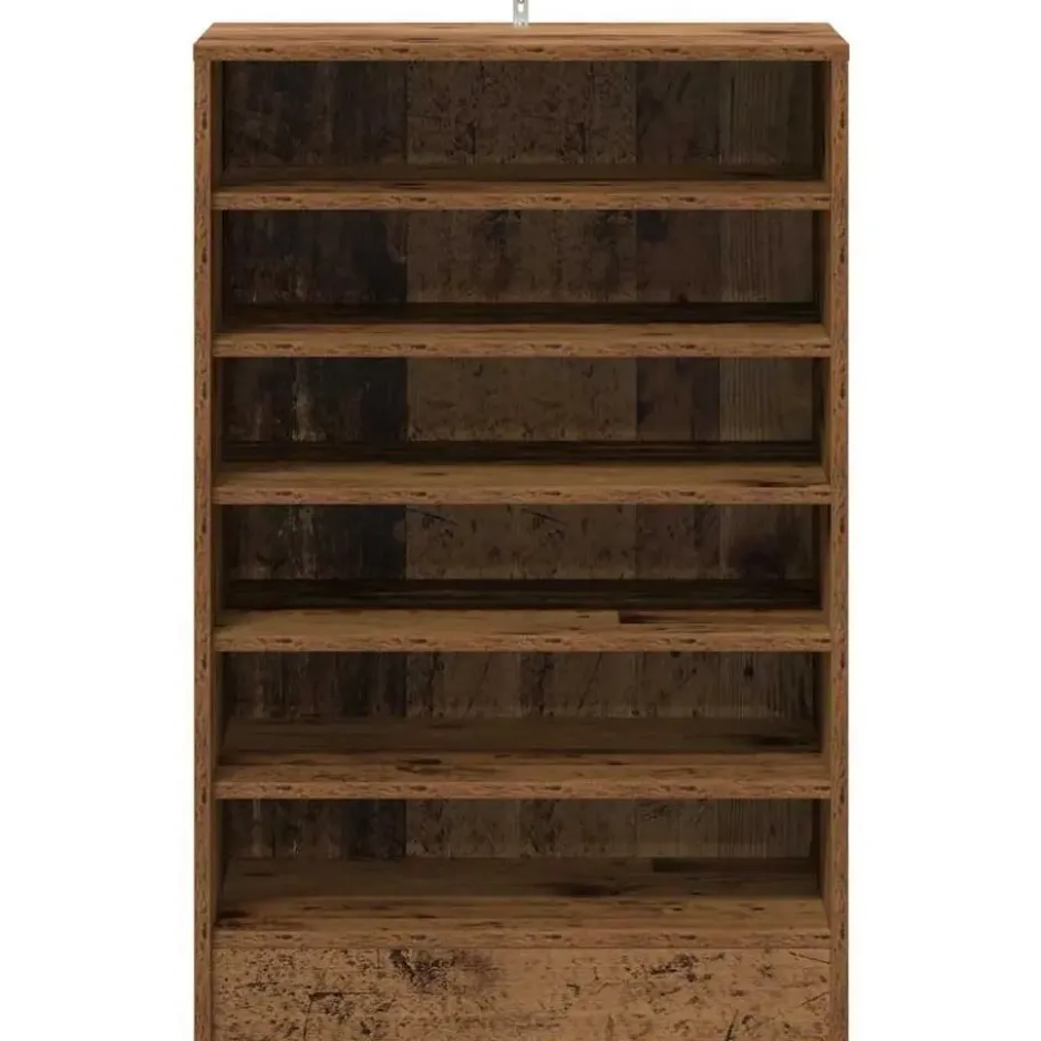 vidaXL - 6-laags Schoenenkast 12 paar - Oud hout - 60x35x92 cm