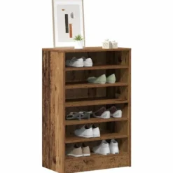 vidaXL - 6-laags Schoenenkast 12 paar - Oud hout - 60x35x92 cm