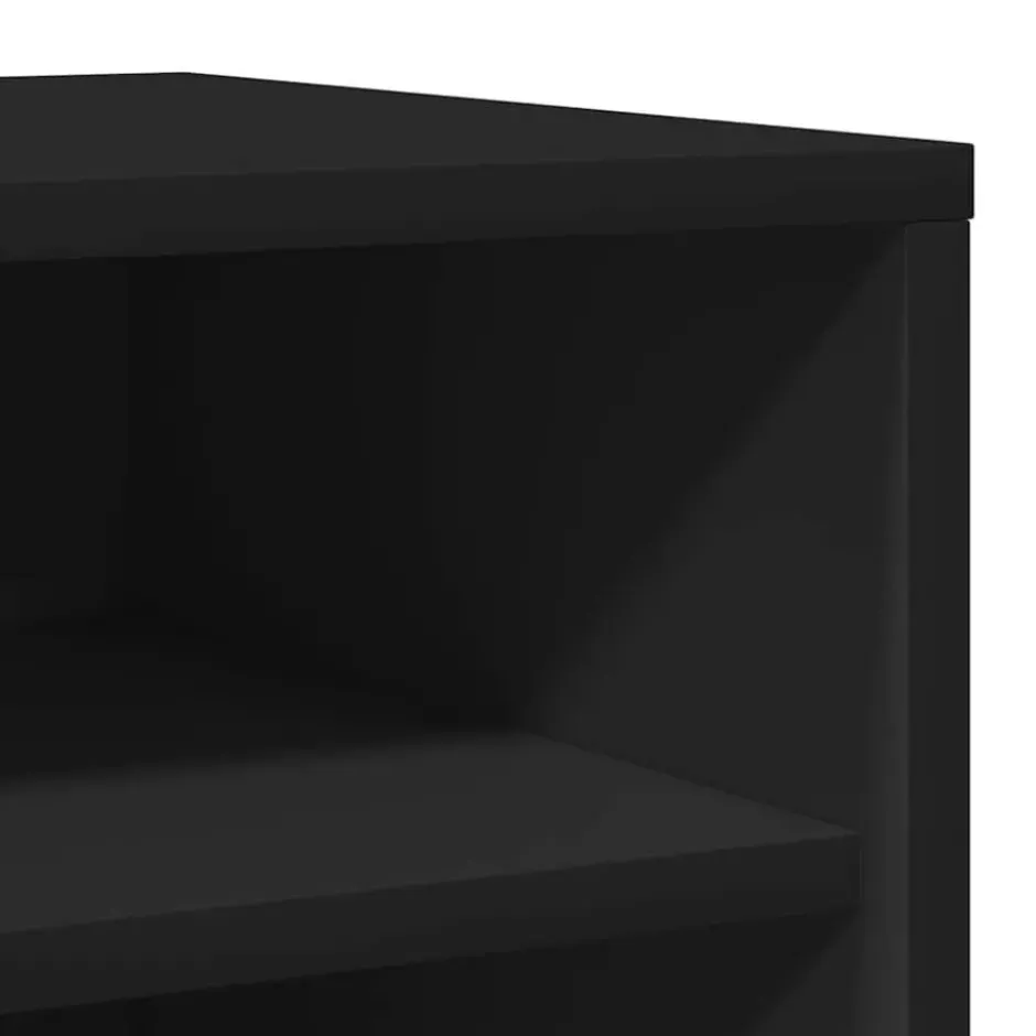vidaXL - 5-laags Wandschoenenkast 5 paar - Zwart - Bewerkt hout - 31.5x35x70 cm