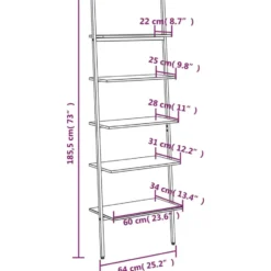 vidaXL - Ladderrek - Bruin - Bewerkt hout