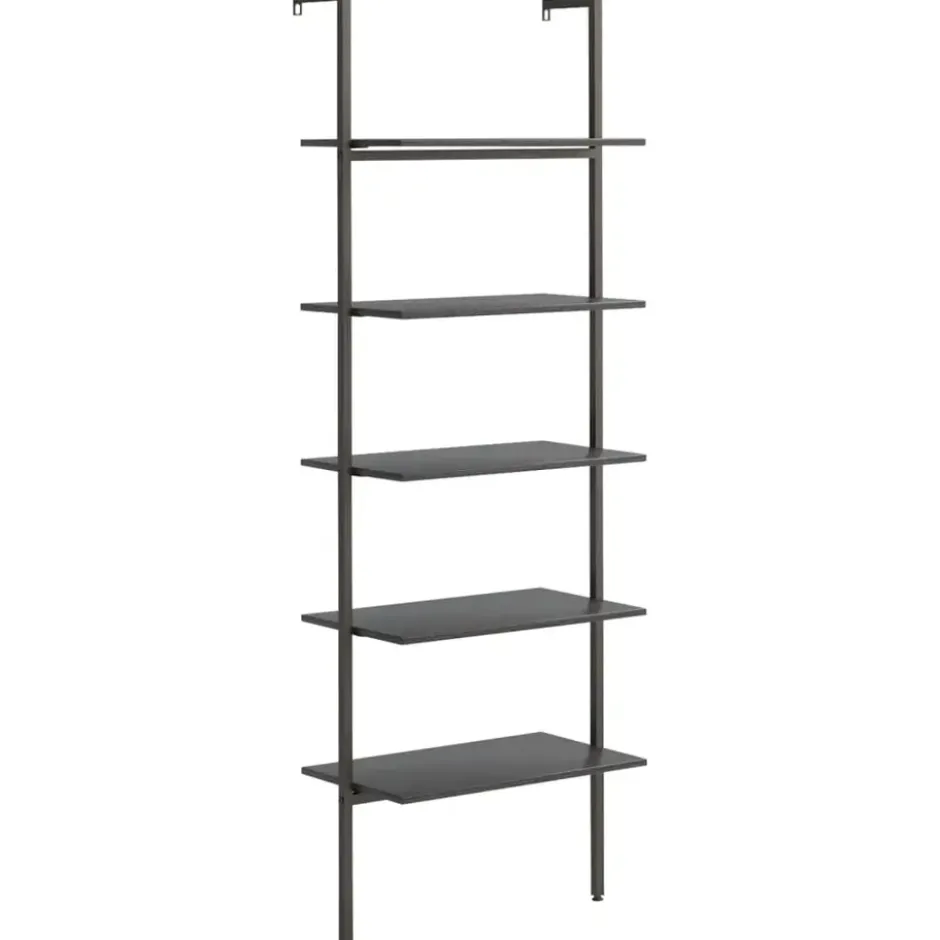 vidaXL - Ladderrek - Zwart - Bewerkt hout