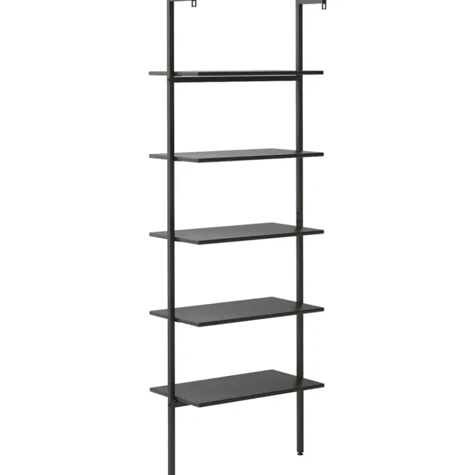 vidaXL - Ladderrek - Zwart - Bewerkt hout