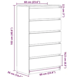 vidaXL - Ladekast - Bruin - Bewerkt hout