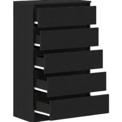 vidaXL - Ladekast 60 x 36 x 103 cm Zwart Bewerkt hout