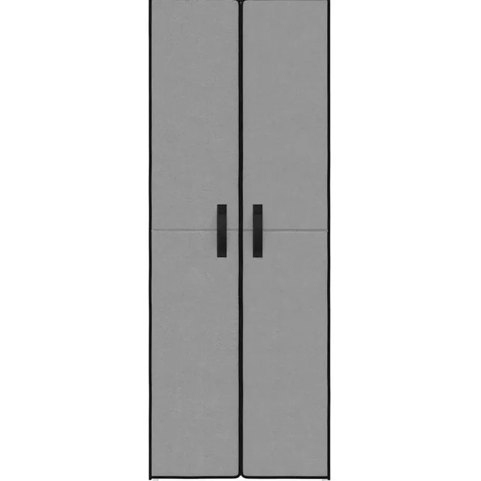 vidaXL - 10-lagen Schoenenkast met 2 deuren - Grijs - Stof - 60x30x166 cm