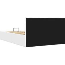 vidaXL - LED bed met opbergruimte - Hydraulisch - Wit - Kunstleer - 140x200 cm