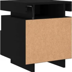 vidaXL - LED Nachtkastjes met lade - Zwart - Bewerkt hout - 40x39x48.5 cm - 2 st