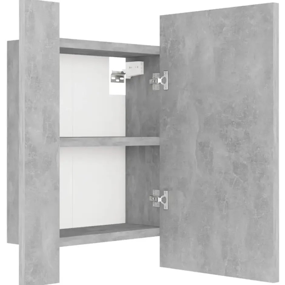 vidaXL - Led-spiegelkast - Grijs - Bewerkt hout